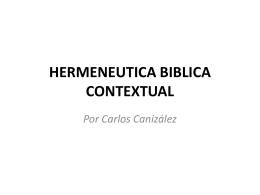 HERMENEUTICA BIBLICA CONTEXTUAL