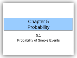Chapter 5 Probability - Kent State University