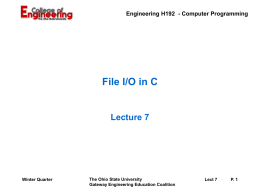 File I/O in C - Electrical and Computer