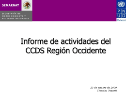 Informe de actividades del CCDS Región Occidente