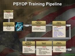 PSYOP Training Pipeline