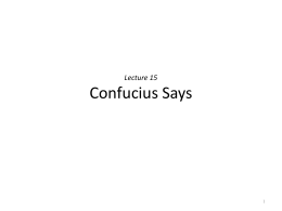 Confucius Says - University at Buffalo