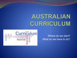 AUSTRALIAN CURRICULUM - IEU NSW/ACT Independent