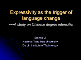 Expressivity as the trigger of language change