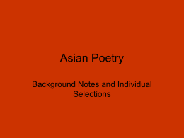 Asian Poetry