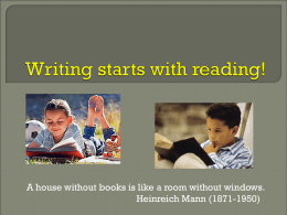 Writing starts with reading!