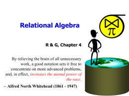 Relational Algebra - University of California,