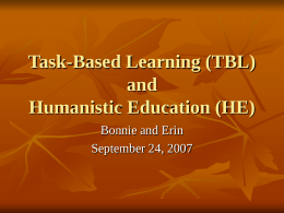 Humanistic vs. TBL - University of Alberta