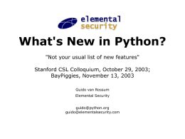 What`s New in Python