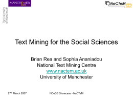 Text Mining for the Social Sciences
