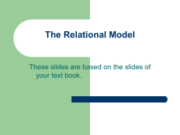 The Relational Model - Sabancı Üniversitesi