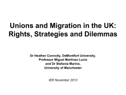 Unions and Migration: Rights, Strategies and