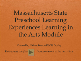 Massachusetts State Preschool Learning Experiences