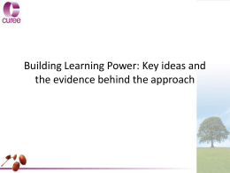Science: The Underpinnings of Building Learning