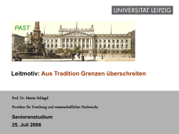 Universität Leipzig - Aus Tradition Grenzen