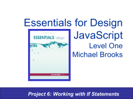 Essentials for Design JavaScript Level One Michael
