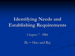 Requirements Gathering - Donald Bren School of