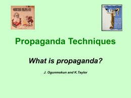 Propaganda Techniques - Illinois State University