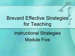 Instructional Strategies - Brevard Public Schools