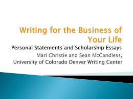 Writing for the Business of Your LifePersonal