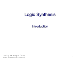 Logic Synthesis Outline - University of Texas at