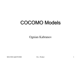 COCOMO Models - Université d`Ottawa