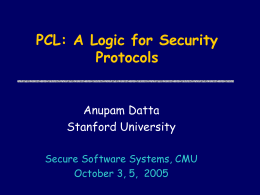 PCL: A Logic for Security Protocols