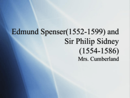 Edmund Spenser(1552-1599) and Sir Philip Sidney