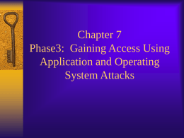 Chapter 7 Phase3: Gaining Access Using Application