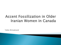 Accent Fossilization in Older Iranian Women in