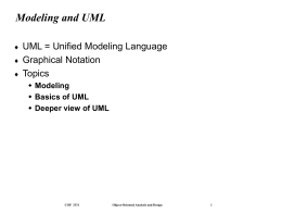 Lecture for Chapter 2, Modeling with UML