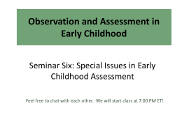 Observation and Assessment in Early Childhood