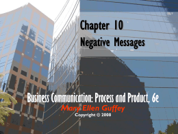 Chapter 10 Negative Messages