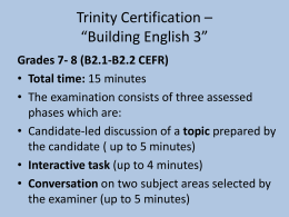 Trinity Certification – “Building English 2”