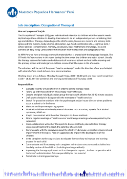 Occupational Therapist job description of NPH Peru