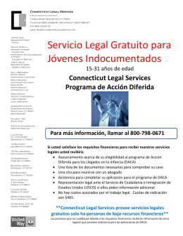 Servicio Legal Gratuito para Jóvenes Indocumentados
