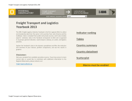 Freight Transport and Logistics Yearbook 2013