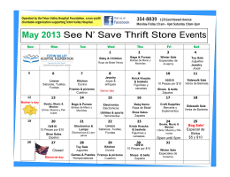 May 2013 See N` Save Thrift Store Events