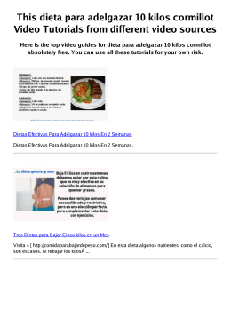 Z dieta para adelgazar 10 kilos cormillot PDF video books