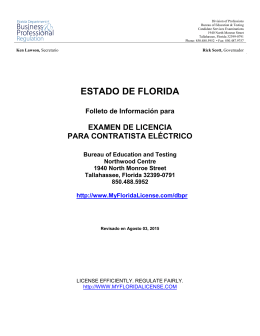 ESTADO DE FLORIDA - Department of Business and Professional