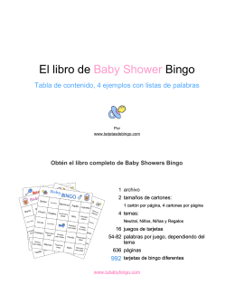 El libro de Bingo Baby Shower - Cartones de bingo para Baby