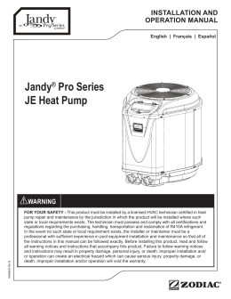 Jandy® Pro Series JE Heat Pump