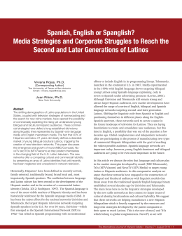 Spanish, English or Spanglish? - International Journal of Hispanic