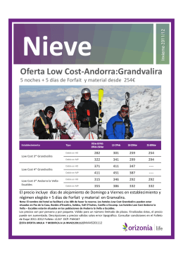 Oferta Low Cost-Andorra:Grandvalira