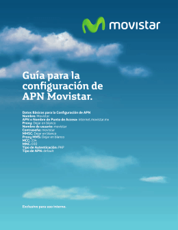 Guía para la configuración de APN Movistar.