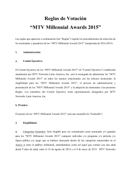 Términos de votación - MTV Millennial Awards 2015