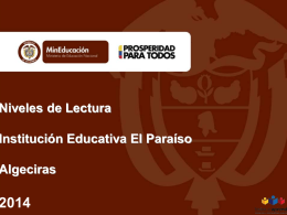 Niveles de Lectura Institución Educativa El Paraíso Algeciras