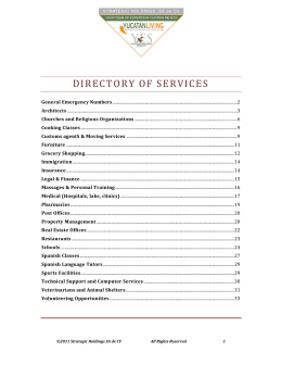 DIRECTORY OF SERVICES - Yucatan Expatriate Services