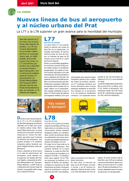 Nuevas líneas de bus al aeropuerto y al núcleo urbano del Prat L77