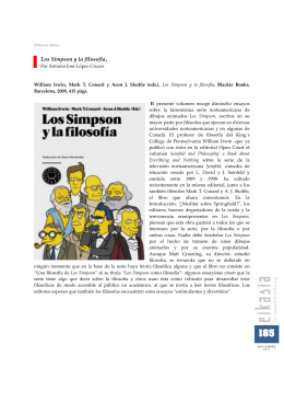 Los Simpson y la filosofía, por Antonio José López Cruces. Eikasia 41